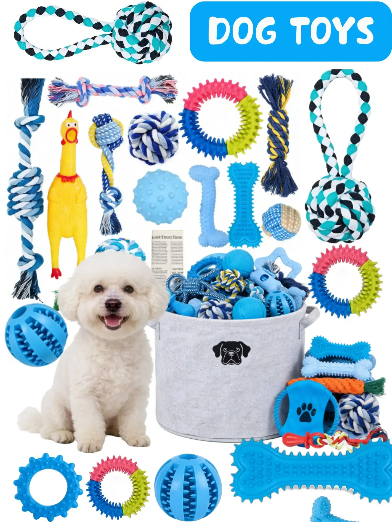 12pcs Durable Dog Toys, Random Styles & Materials, Large Size Chew Toys, Teeth Cleaning, Tug Of War, Boredom Relief, Encourage Interactive Play
12pcs Durable Dog Toys, Random Styles & Materials, Large Size Chew Toys, Teeth Cleaning, Tug Of War, Boredom Relief, Encourage Interactive Play