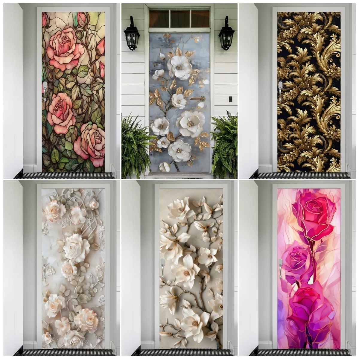 Luxury White Magnolia Gold Leaf Door Sticker Modern Floral Wall Decal Self-Adhesive Removable Mural Home Decor Art for Room
Luxury White Magnolia Gold Leaf Door Sticker Modern Floral Wall Decal Self-Adhesive Removable Mural Home Decor Art for Room