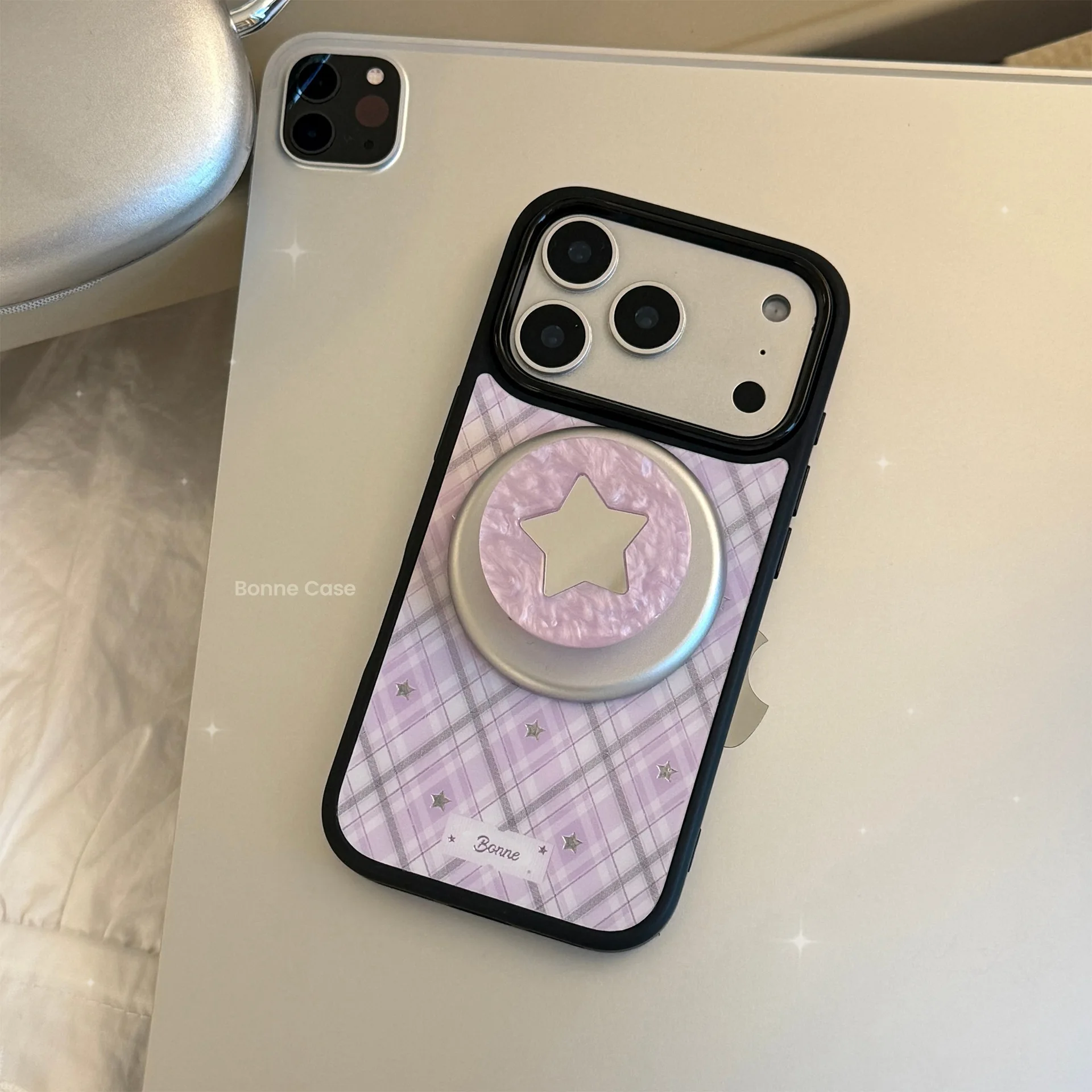 Korean Purple Plaid With Mirror Stars Magnetic Bracket Phone Case for iPhone 17 Air 16 15 13 14 12 Pro Max Shockproof Hard Cover
Korean Purple Plaid With Mirror Stars Magnetic Bracket Phone Case for iPhone 17 Air 16 15 13 14 12 Pro Max Shockproof Hard Cover
