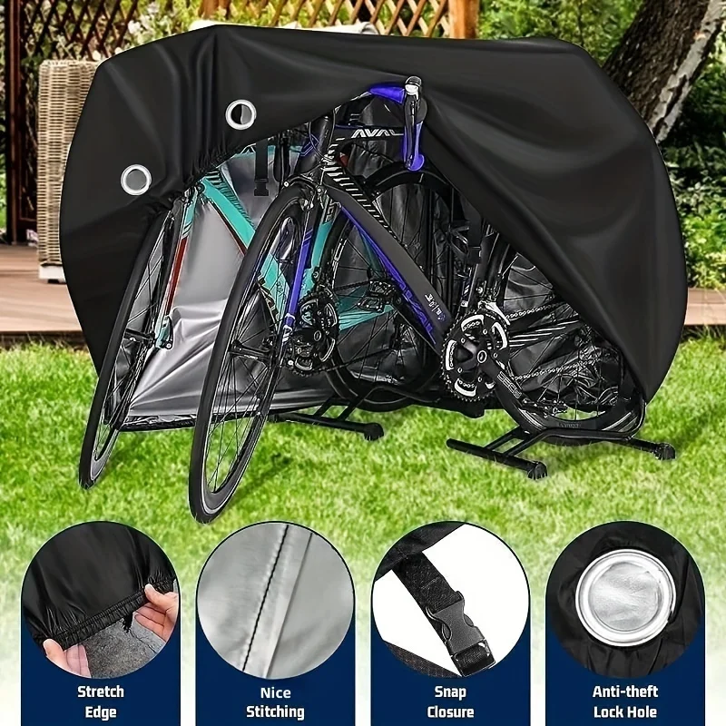 Bike Cover with Lock Hole, Heavy Duty Oxford Cloth, Outdoor Anti-Theft Protector for 1-2 Bicycles & Motorcycle
Bike Cover with Lock Hole, Heavy Duty Oxford Cloth, Outdoor Anti-Theft Protector for 1-2 Bicycles & Motorcycle