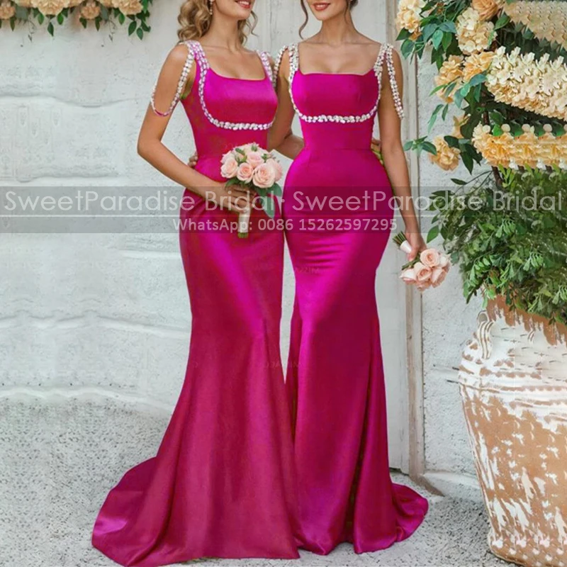 Luxury Mermaid Bridesmaid Dresses Beaded Tassel Spagehtti Straps Long Mermaid Customized Sleeveless Trumpet Evening Dress
Luxury Mermaid Bridesmaid Dresses Beaded Tassel Spagehtti Straps Long Mermaid Customized Sleeveless Trumpet Evening Dress