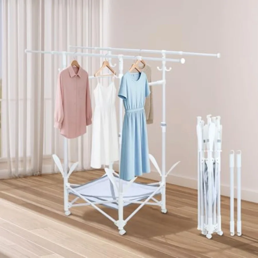 Foldable Clothes Drying RackDouble Rod Extendable 33.1 56.7 Inch Drying Rack Clothing with Wheels Sweater Drying Net Shoes Dryi
Foldable Clothes Drying RackDouble Rod Extendable 33.1 56.7 Inch Drying Rack Clothing with Wheels Sweater Drying Net Shoes Dryi