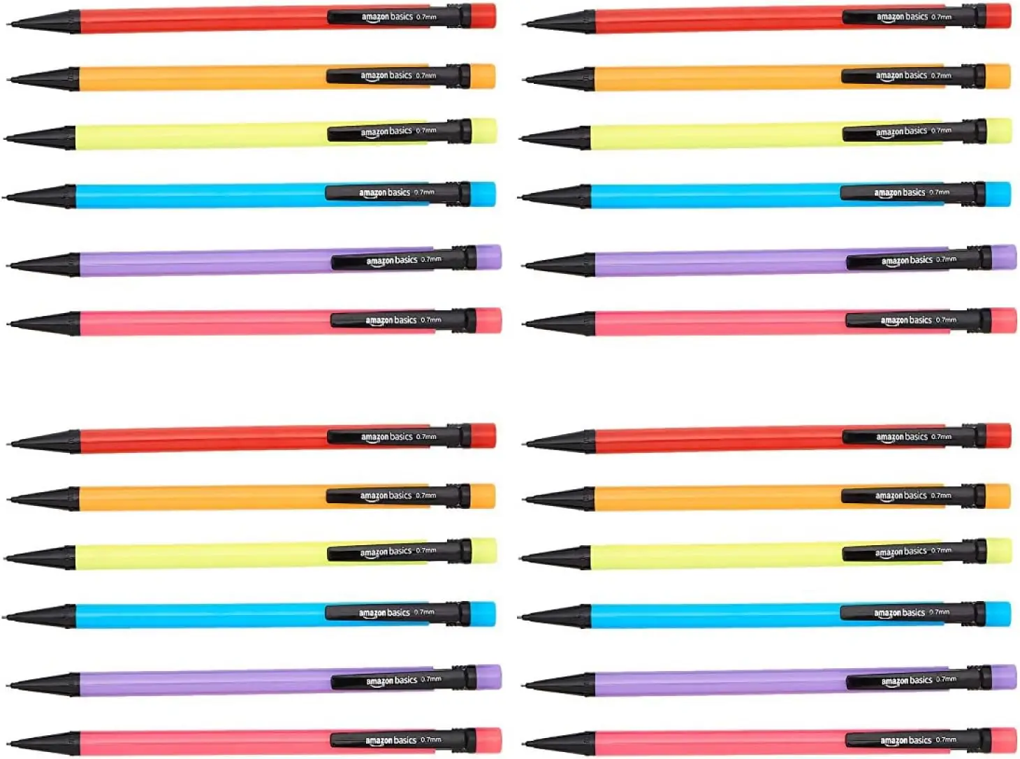 0.7mm Mechanical Pencils for Writing and Drawing, Bulk Office School Supplies Multicolor 24-Pack
0.7mm Mechanical Pencils for Writing and Drawing, Bulk Office School Supplies Multicolor 24-Pack