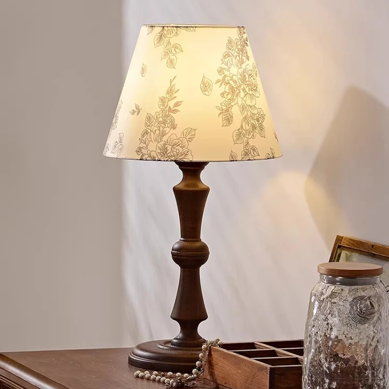 French Living Room Solid Wood Table Lamp Bedroom Bedside Study Homestay Hotel Wabi Sabi Style Medieval Decoration LED Desk Light
French Living Room Solid Wood Table Lamp Bedroom Bedside Study Homestay Hotel Wabi Sabi Style Medieval Decoration LED Desk Light