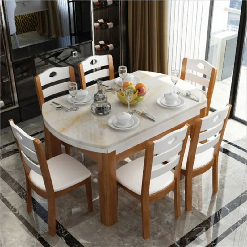 Marble solid wood dining table and chair combination modern simple retractable folding round table small apartment household din
Marble solid wood dining table and chair combination modern simple retractable folding round table small apartment household din