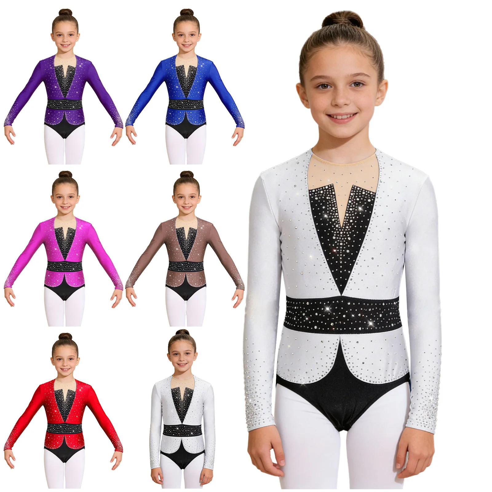 Kids Girls Rhythmic Gymnastics Bodysuit Figure Skating Ballet Dance Acrobatics Leotard Long Sleeve Shiny Rhinestones Jumpsuit
Kids Girls Rhythmic Gymnastics Bodysuit Figure Skating Ballet Dance Acrobatics Leotard Long Sleeve Shiny Rhinestones Jumpsuit