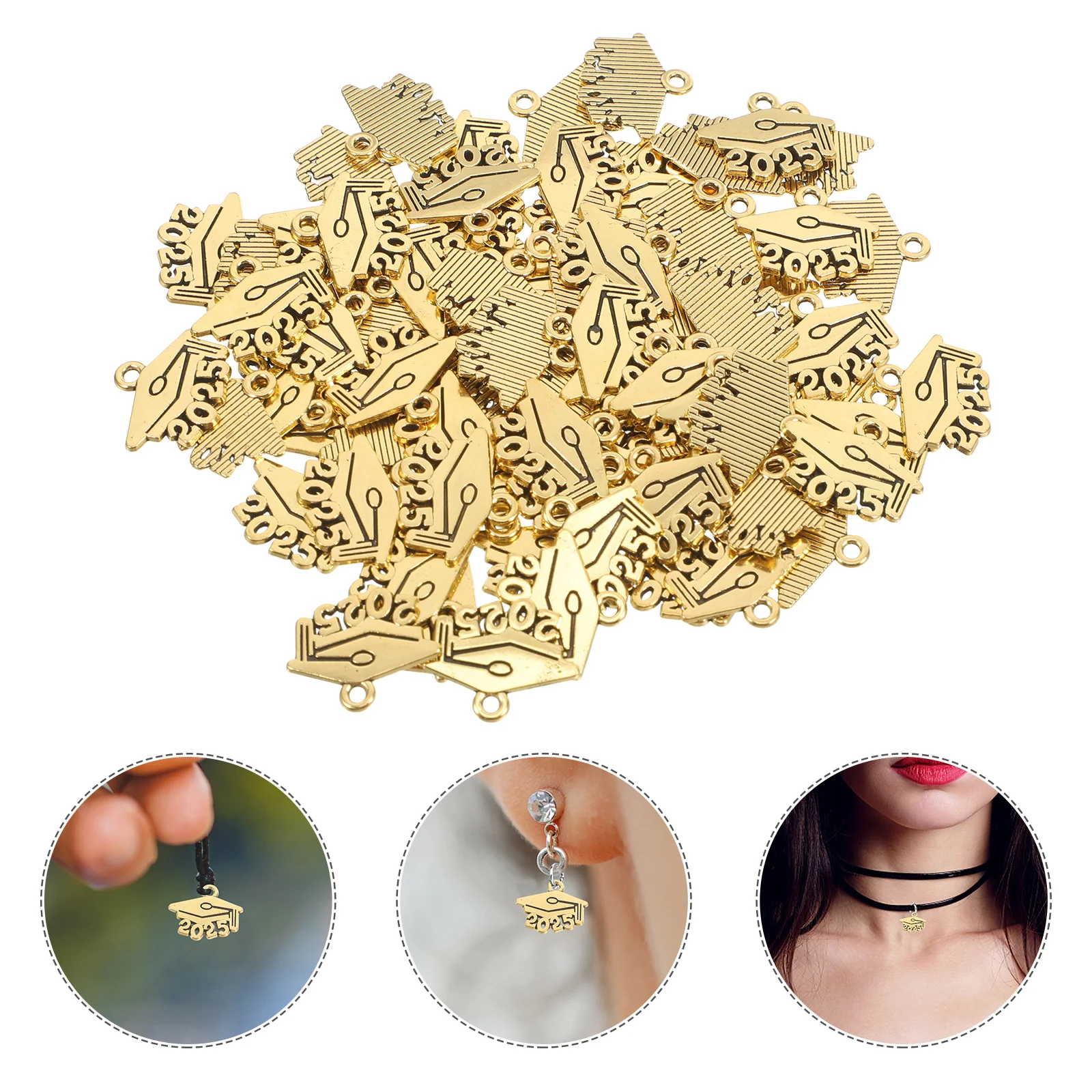 100 Pcs Graduation Cap Pendant Decorations Face Photo Keychain Jewelry Hat Making Golden Charm
100 Pcs Graduation Cap Pendant Decorations Face Photo Keychain Jewelry Hat Making Golden Charm