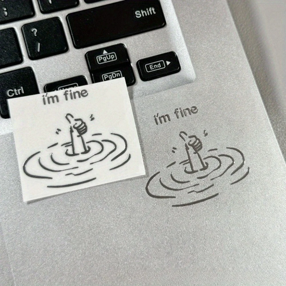 I'M Fine Funny Sarcastic Metal Stickers - Waterproof Glossy Paper Laptop Stickers, Humorous "I'M Fine" Design, Disposable Easy-T
I'M Fine Funny Sarcastic Metal Stickers - Waterproof Glossy Paper Laptop Stickers, Humorous "I'M Fine" Design, Disposable Easy-T