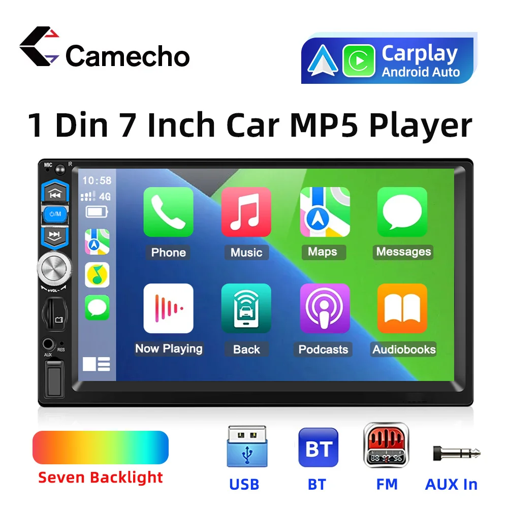 Camecho 1 Din Car Radio 7"Capacitive Touch Screen Wireless Carplay Wireless Android Auto Multimedia Player Bluetooth Mirror Link
Camecho 1 Din Car Radio 7"Capacitive Touch Screen Wireless Carplay Wireless Android Auto Multimedia Player Bluetooth Mirror Link