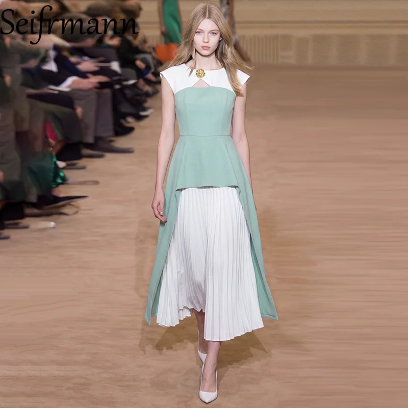 Seifrmann Color blocking patchwork pleated dress round neck sleeveless waist length dress 2026 summer fashion women's clothing
Seifrmann Color blocking patchwork pleated dress round neck sleeveless waist length dress 2026 summer fashion women's clothing