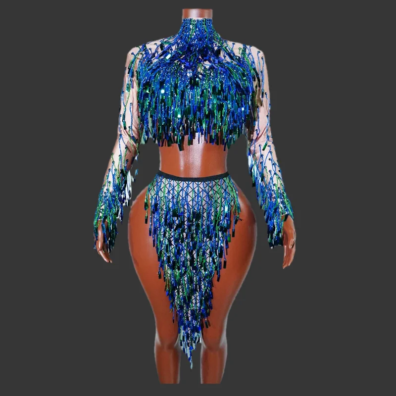 Flashing Silver Sequins Fringe Split Dress Women Nightclub Dance Costume Performance Stage Show Clothes Birthday Rave dj Outfit
Flashing Silver Sequins Fringe Split Dress Women Nightclub Dance Costume Performance Stage Show Clothes Birthday Rave dj Outfit