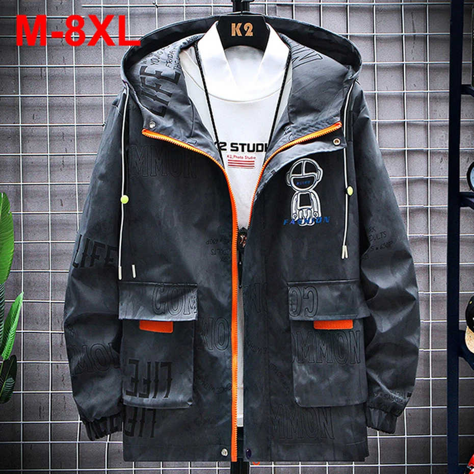 8XL Plus Size Jackets Men Hooded Windbreaker Coats Loose Casual Waterproof Windproof Jackets Big Size 7XL
8XL Plus Size Jackets Men Hooded Windbreaker Coats Loose Casual Waterproof Windproof Jackets Big Size 7XL