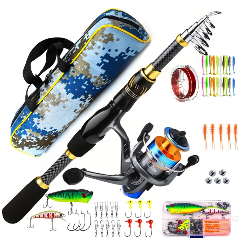 Fishing Rod and Reel Combo Kit, Spinning Rods, Line, Lure, Bag, Hooks, Full Set, 1.8m-2.1m
Fishing Rod and Reel Combo Kit, Spinning Rods, Line, Lure, Bag, Hooks, Full Set, 1.8m-2.1m