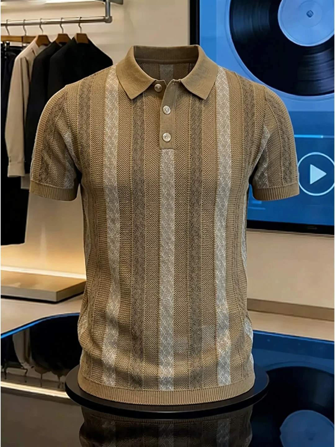 American Stripe Knitted Short Sleeve Men's Summer Thin Ice Silk Texture Shirt Breathable Loose Fit round Neck T-Shirt
American Stripe Knitted Short Sleeve Men's Summer Thin Ice Silk Texture Shirt Breathable Loose Fit round Neck T-Shirt