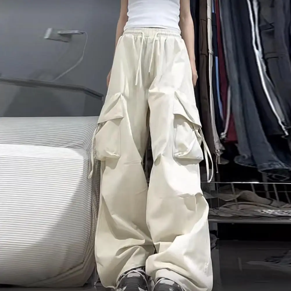 Women Cargo Pants Hip Hop Style Big Pockets Casual Trousers Solid Color Wide Leg High Waist Loose Pants Streetwear
Women Cargo Pants Hip Hop Style Big Pockets Casual Trousers Solid Color Wide Leg High Waist Loose Pants Streetwear