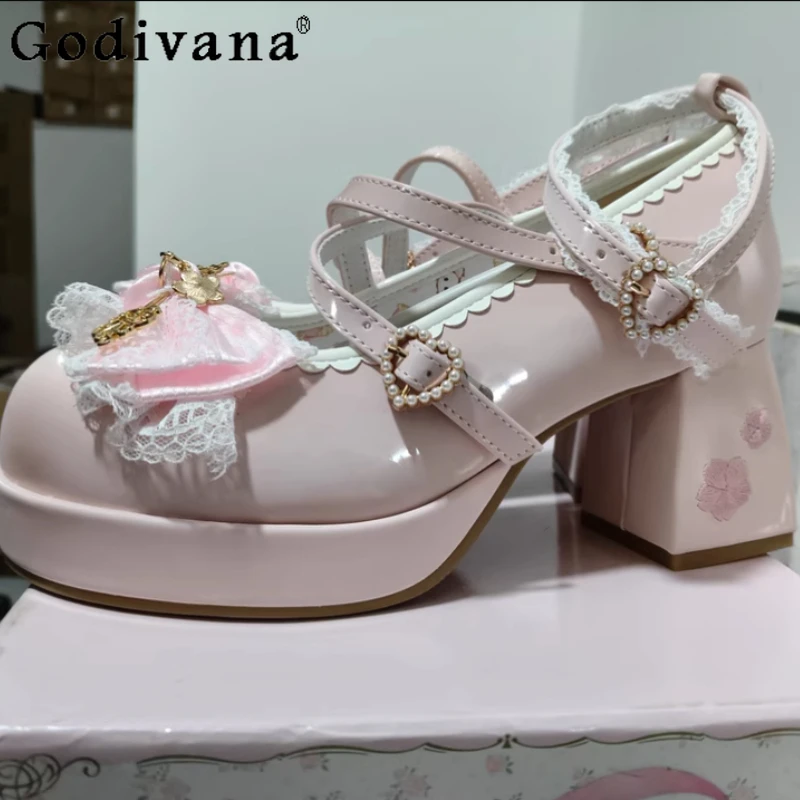 Sweet and Cute Japanese Original Lolita High Heels Lace Bow Ballet Elegant Round Head Thick Heel Women's Single Shoes
Sweet and Cute Japanese Original Lolita High Heels Lace Bow Ballet Elegant Round Head Thick Heel Women's Single Shoes