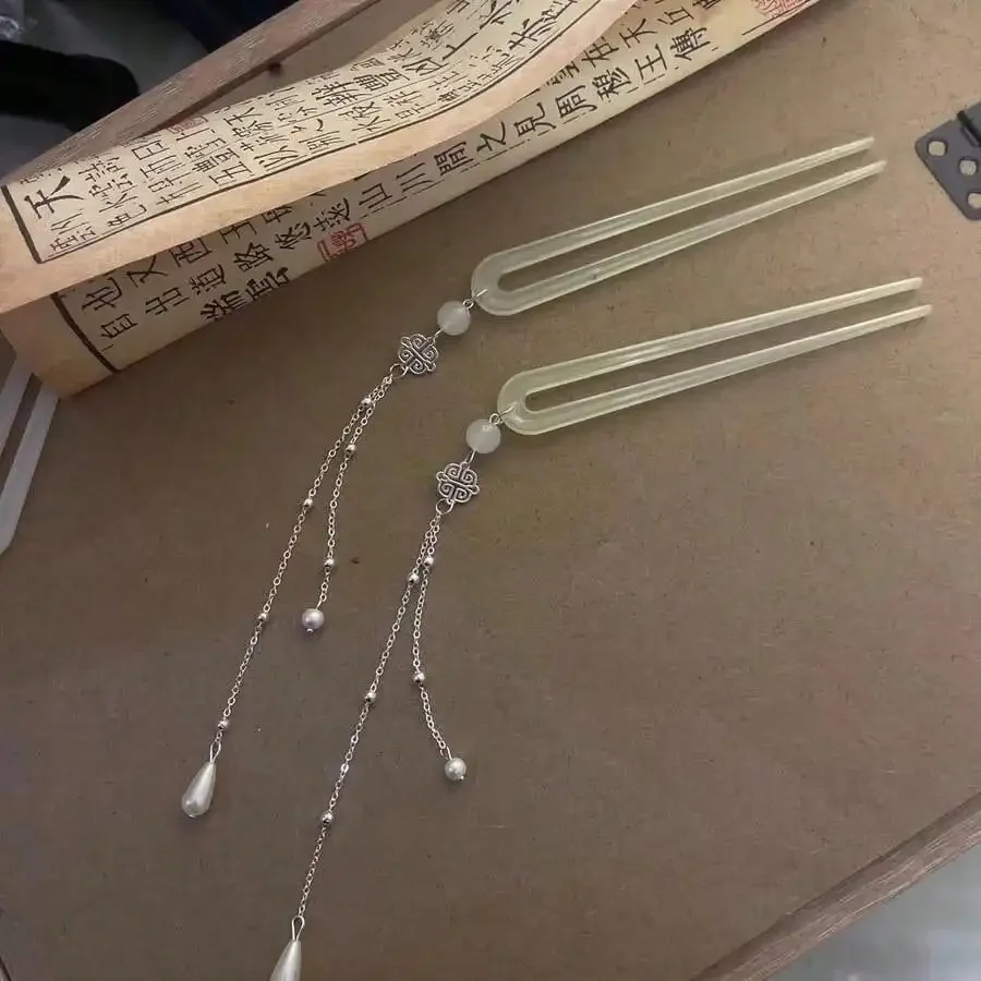 Elegant New Chinese Style Tassel U-Shaped Hair Pin For Women, Step-Shake Hanfu Updo Accessory, Versatile Fairy-Inspired Acetate Hair Stick, Sophisticated Bun Holder Hair Chopstick, Oriental Hair Jewelry For Party, Wedding, Daily Wear, 2026 New Fashion
Elegant New Chinese Style Tassel U-Shaped Hair Pin For Women, Step-Shake Hanfu Updo Accessory, Versatile Fairy-Inspired Acetate Hair Stick, Sophisticated Bun Holder Hair Chopstick, Oriental Hair Jewelry For Party, Wedding, Daily Wear, 2026 New Fashion
