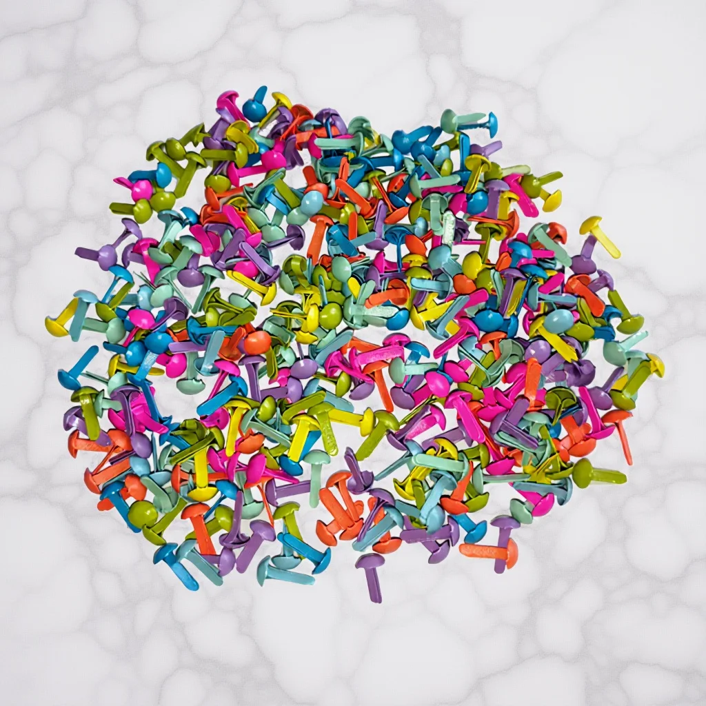 100Pcs Random Colors Mini Pastel Brads Double Nails for Paper Craft Making Scrapbooking Stamping DIY Handmade Accessories
100Pcs Random Colors Mini Pastel Brads Double Nails for Paper Craft Making Scrapbooking Stamping DIY Handmade Accessories