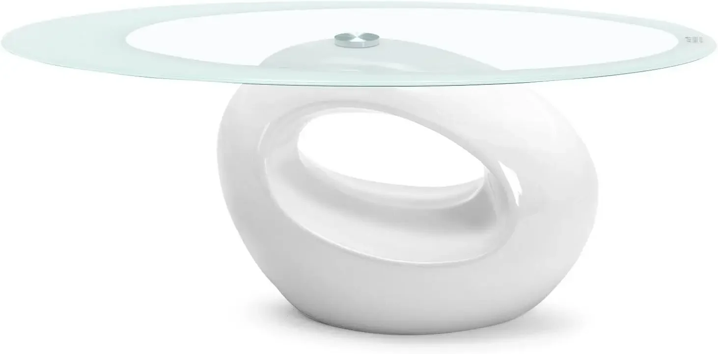 Contemporary Glass Coffee Table for Living Room, Oval Glass Table Set, Tempered Glass Top & Glossy Solid Base for Storage
Contemporary Glass Coffee Table for Living Room, Oval Glass Table Set, Tempered Glass Top & Glossy Solid Base for Storage