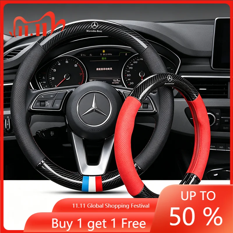Car Steering Wheel Cover Breathable Anti Slip PU Leather Steering Cover Stickers For Mercedes Benz GLE GLC A B C E Class W176
Car Steering Wheel Cover Breathable Anti Slip PU Leather Steering Cover Stickers For Mercedes Benz GLE GLC A B C E Class W176
