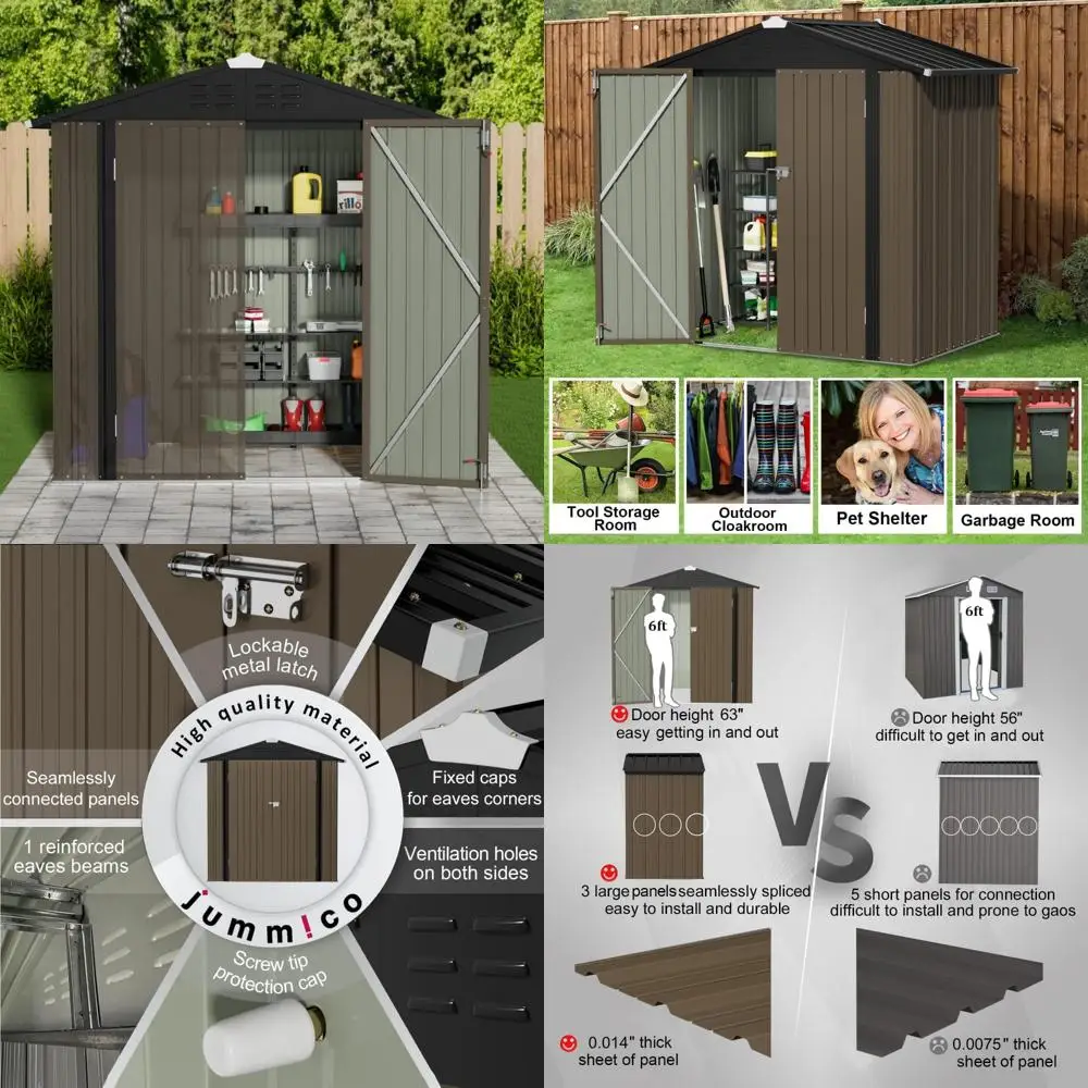 Металлический навес для хранения на открытом воздухе 6x4 фута водонепроницаемый садовый инструмент для хранения дома на заднем дворе безопасная запираемая дверь
Металлический навес для хранения на открытом воздухе 6x4 фута водонепроницаемый садовый инструмент для хранения дома на заднем дворе безопасная запираемая дверь