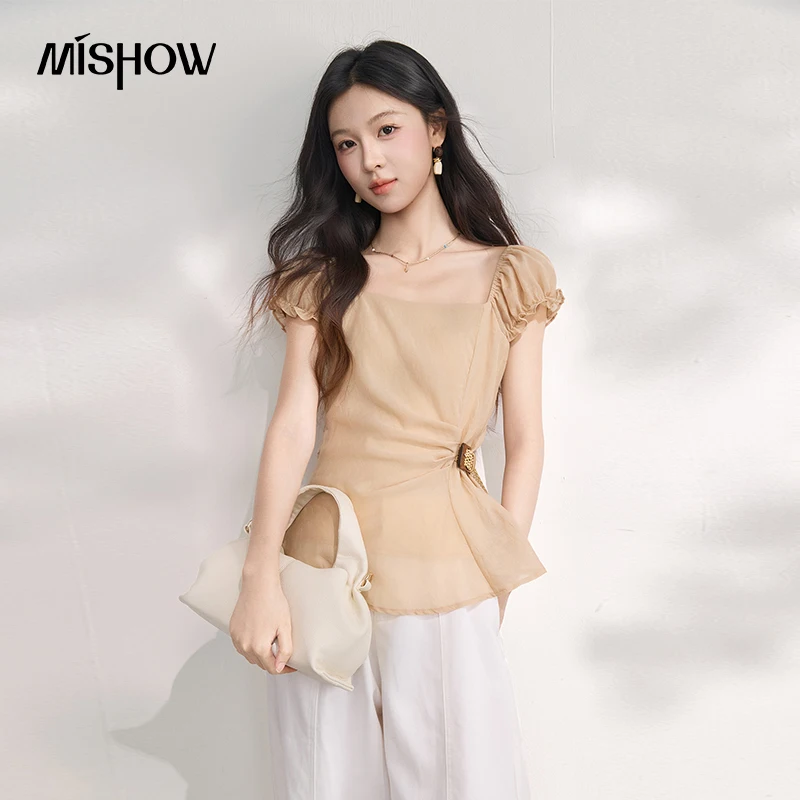 MISHOW Women's Apricot Square Neck Blouse 2026 Summer Puff Cap Sleeve Side Twist Buckle Waist Elegant Peplum Blouse MXF31X2760
MISHOW Women's Apricot Square Neck Blouse 2026 Summer Puff Cap Sleeve Side Twist Buckle Waist Elegant Peplum Blouse MXF31X2760