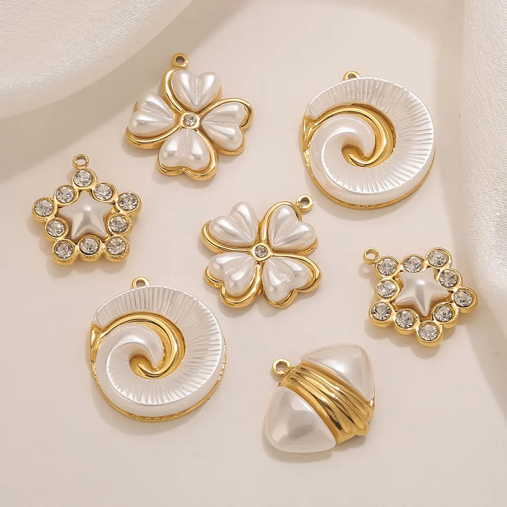 2 PCS Stainless Steel Imitation Pearl Star Flower Shell Charm Rhinestone Jewelry Making Accessories DIY Women Necklace Earringss
2 PCS Stainless Steel Imitation Pearl Star Flower Shell Charm Rhinestone Jewelry Making Accessories DIY Women Necklace Earringss