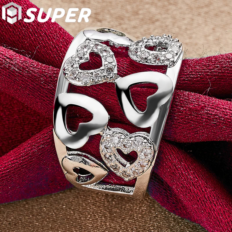 925 Sterling Silver Heart AAAAA Zircon Ring For Women Fashion Wedding Engagement Party Gift Charm Jewelry
925 Sterling Silver Heart AAAAA Zircon Ring For Women Fashion Wedding Engagement Party Gift Charm Jewelry
