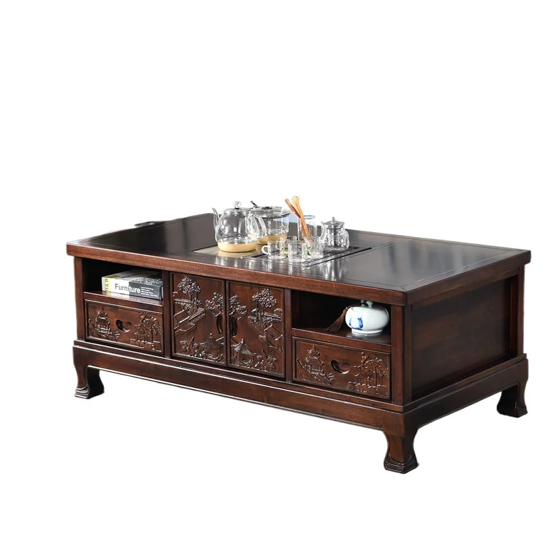 Medieval Chinese style solid wood tea table integrated living room simple ebony tea table tea table
Medieval Chinese style solid wood tea table integrated living room simple ebony tea table tea table