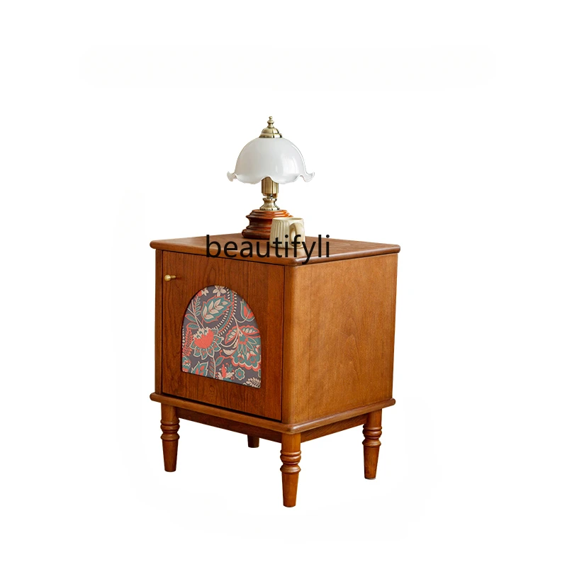 Cherrywood Retro Bedside Table French Style Solid Wood Bed Bedroom National Style Locker
Cherrywood Retro Bedside Table French Style Solid Wood Bed Bedroom National Style Locker