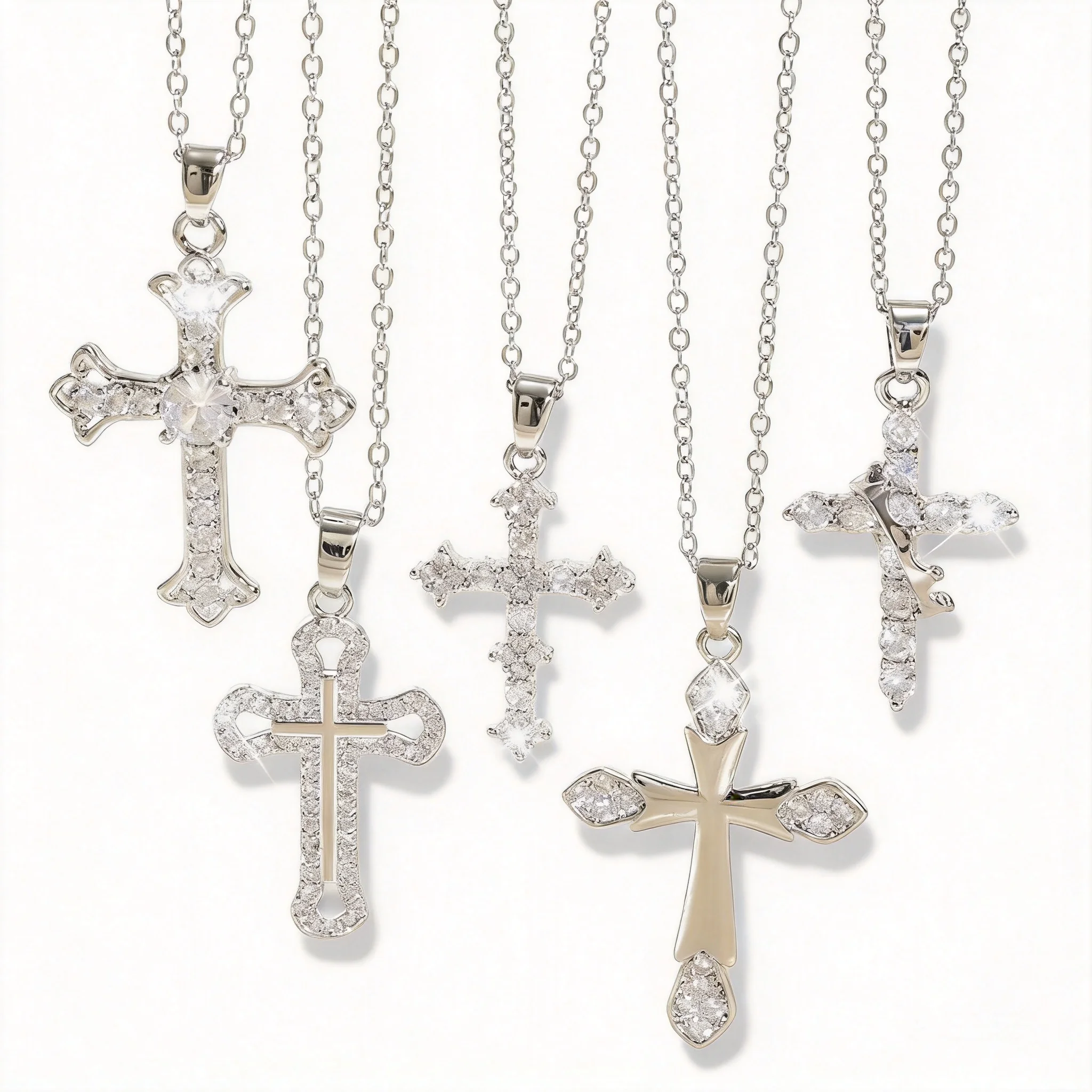 18k Gold Plated Shiny Full Rhinestone Inlaid Cross Pendant Necklaces For Women Vintage Court Style Elegant Clavicle Chain Trendy
18k Gold Plated Shiny Full Rhinestone Inlaid Cross Pendant Necklaces For Women Vintage Court Style Elegant Clavicle Chain Trendy