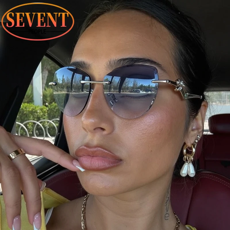 Sexy Cat Eye Rimless Sunglasses Women 2025 Luxury Brand Trendy Oversized Punk Sun Glasses Vintage Metal Outdoor Shades For Lady
Sexy Cat Eye Rimless Sunglasses Women 2025 Luxury Brand Trendy Oversized Punk Sun Glasses Vintage Metal Outdoor Shades For Lady