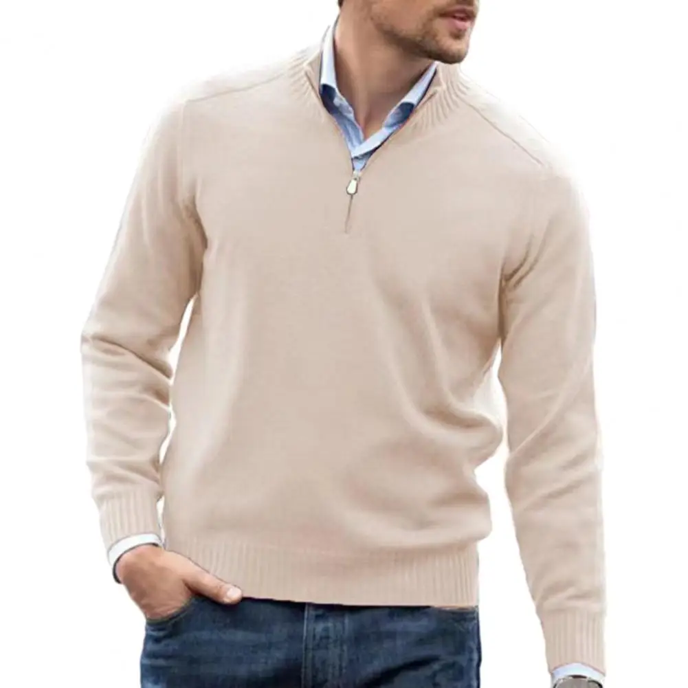 Solid Color Sweater Stylish Men's Half-high Collar Knitted Sweater Warm Elastic Trendy Fall/winter Pullover Top Zipper Collar
Solid Color Sweater Stylish Men's Half-high Collar Knitted Sweater Warm Elastic Trendy Fall/winter Pullover Top Zipper Collar