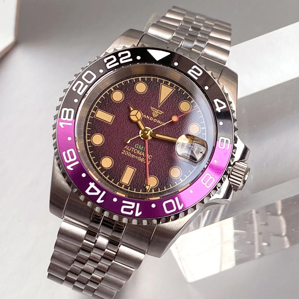 Tandorio Purple Dial Date Men's NH34 Automatic Movement Watch Sapphire Crystal 200m Resistance Steel Strap 40mm GMT Swim Watches
Tandorio Purple Dial Date Men's NH34 Automatic Movement Watch Sapphire Crystal 200m Resistance Steel Strap 40mm GMT Swim Watches