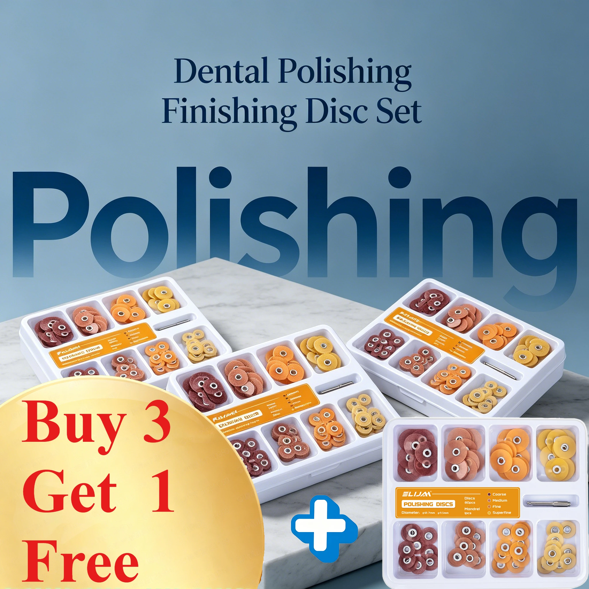Dental Abrasive Polishing Disc Set Coarse to Superfine Complete 4-Step Contouring Finishing Discs Dentist Composite Clinic Tools
Dental Abrasive Polishing Disc Set Coarse to Superfine Complete 4-Step Contouring Finishing Discs Dentist Composite Clinic Tools