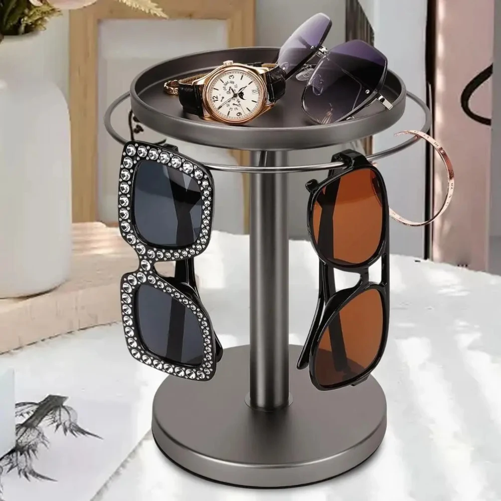 360° Rotating Glasses Stand Organizer With Tray Stainless Steel Eyeglass Display Rack Space-Saving Removable Sunglasses Holder
360° Rotating Glasses Stand Organizer With Tray Stainless Steel Eyeglass Display Rack Space-Saving Removable Sunglasses Holder