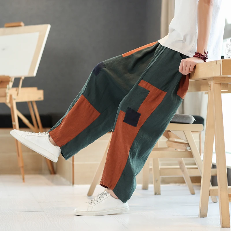 Men Harem Pants Casual Jogging Ankle-Length Pants Male Elastic Waist Spring Summer Baggy Trousers Men Patchwork New Streetwear
Men Harem Pants Casual Jogging Ankle-Length Pants Male Elastic Waist Spring Summer Baggy Trousers Men Patchwork New Streetwear