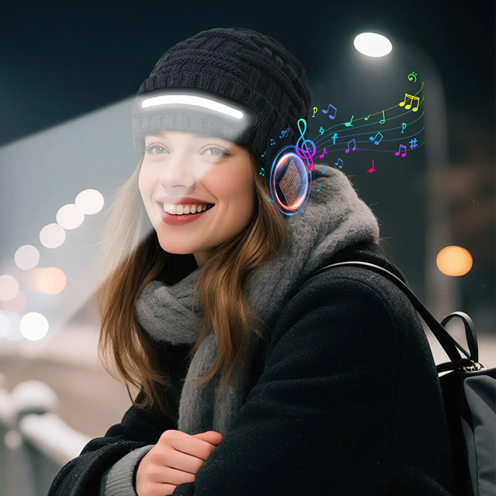 Беспроводная шапка-бини, 3 режима освещения, дышащая зимняя шапка, вязаная шапка с наушниками для рыбалки, езды на велосипеде, прогулок с собакой, бега
Беспроводная шапка-бини, 3 режима освещения, дышащая зимняя шапка, вязаная шапка с наушниками для рыбалки, езды на велосипеде, прогулок с собакой, бега