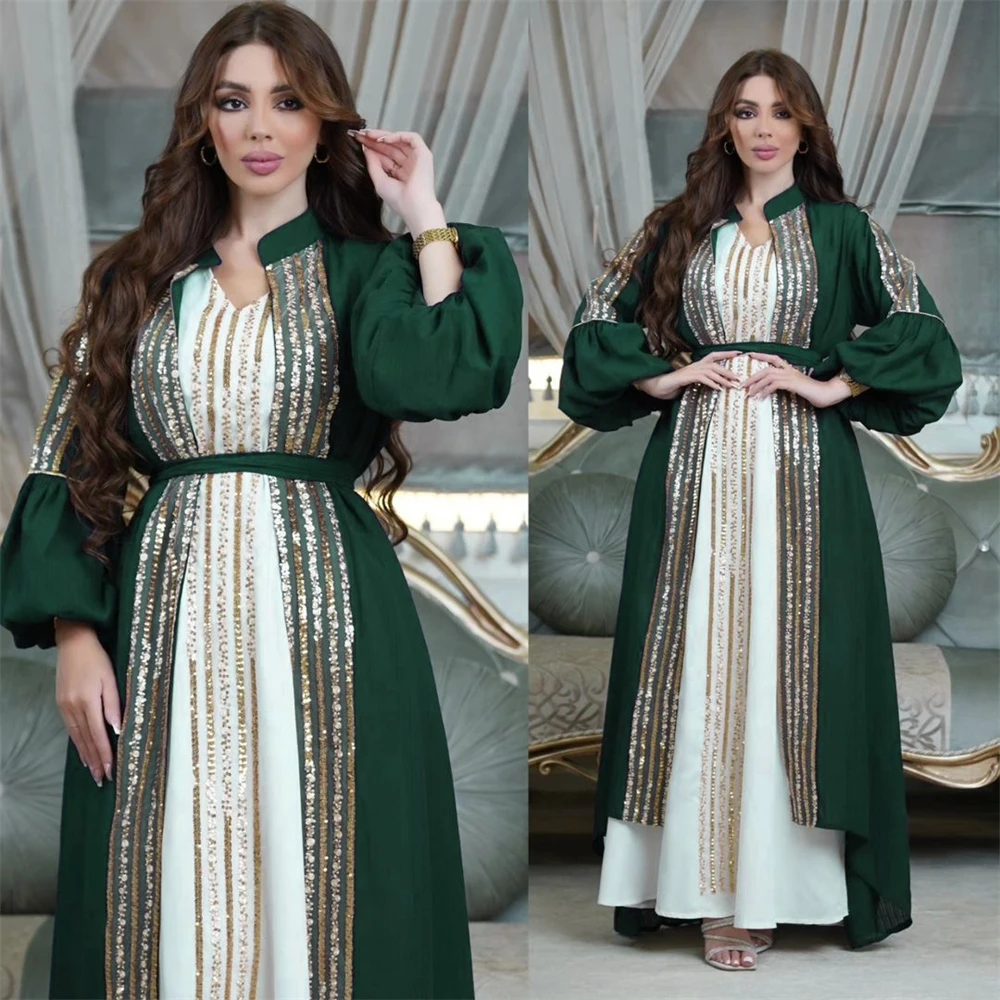 Two-piece Ladies Muslim Sequin Glitter Dress Tunics And Abayas Islamic Sets Moroccan Caftan Evening Skirt Suit
Two-piece Ladies Muslim Sequin Glitter Dress Tunics And Abayas Islamic Sets Moroccan Caftan Evening Skirt Suit