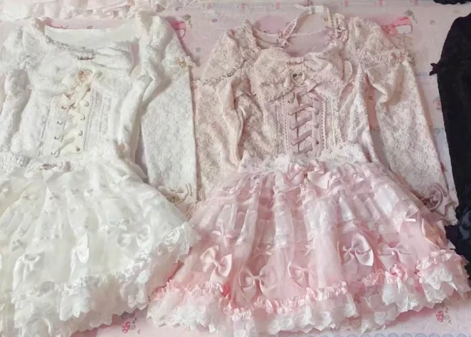 Spring and Autumn New Lolita Sweet Versatile Top Japanese Liz Cute Short Blouse Lace Bow Tie Slim Fit Long Sleeve Shirt
Spring and Autumn New Lolita Sweet Versatile Top Japanese Liz Cute Short Blouse Lace Bow Tie Slim Fit Long Sleeve Shirt