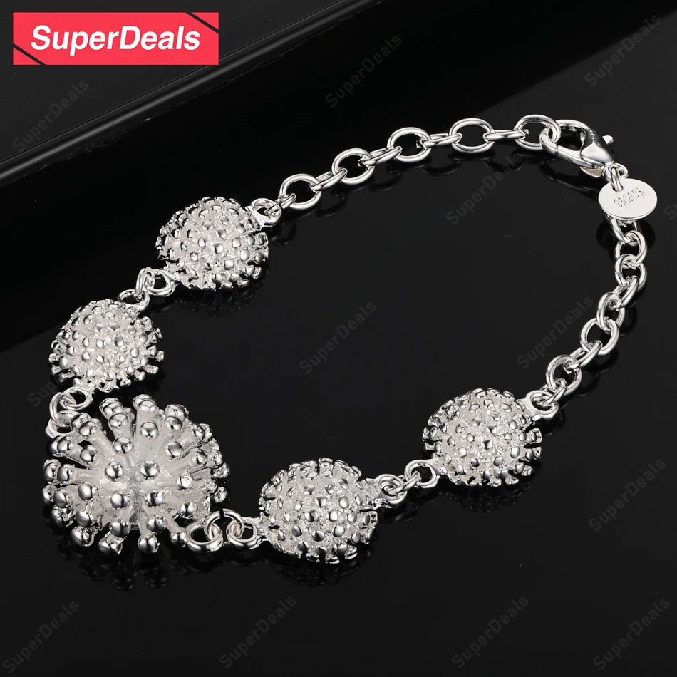 SuperDeals 925 Sterling Silver Fireworks Flower Chain Bracelet Beautiful Jewelry Women's Anniversary Banquet Wedding Party Gift
SuperDeals 925 Sterling Silver Fireworks Flower Chain Bracelet Beautiful Jewelry Women's Anniversary Banquet Wedding Party Gift