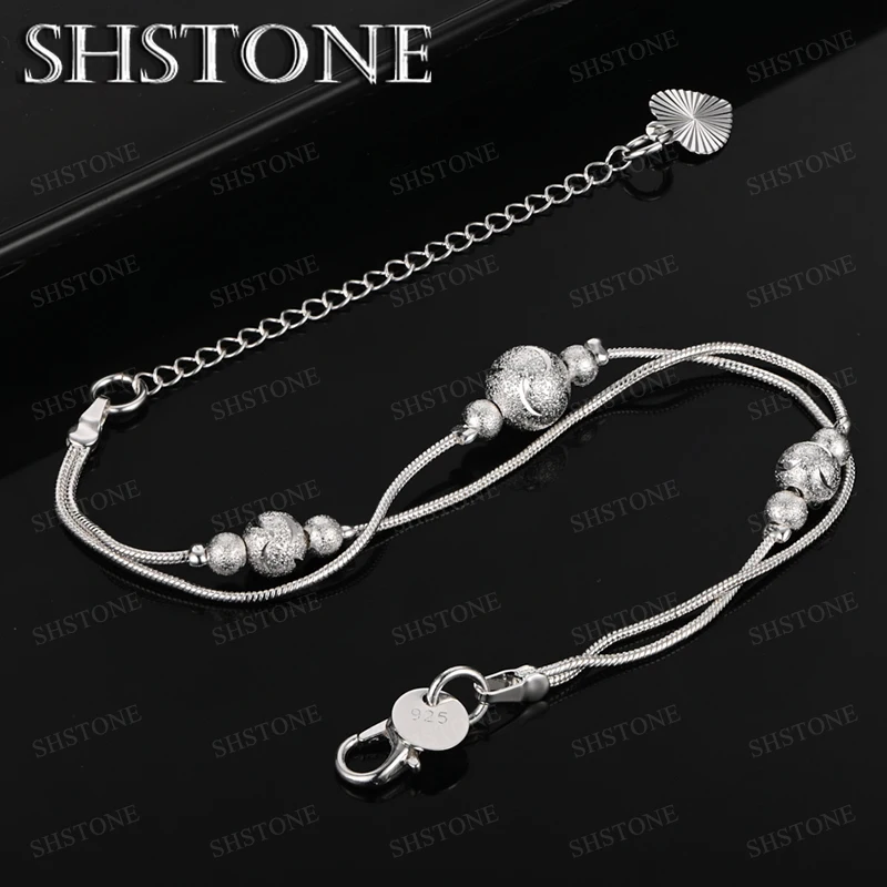 New 925 Sterling Silver Beads Bracelet Woman Fine Hand Chain Birthday Party Valentine's Day Gift Wedding Jewelry Accessories
New 925 Sterling Silver Beads Bracelet Woman Fine Hand Chain Birthday Party Valentine's Day Gift Wedding Jewelry Accessories