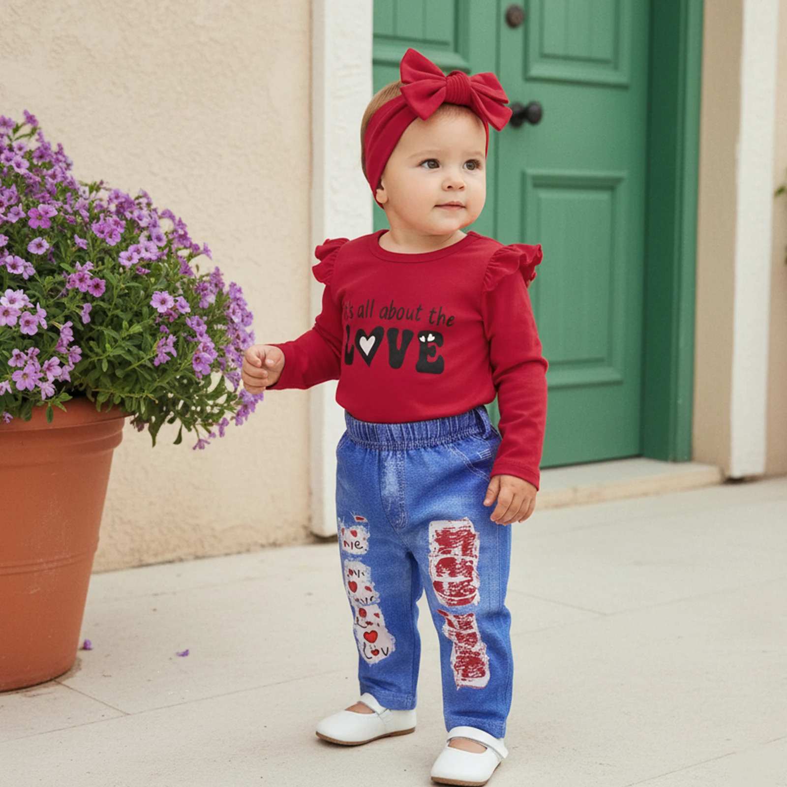 Baby Girls 3Pcs Romper Outfit Long Sleeve Round Neck Letter Embroidery Bodysuit Headband Elastic Waist Pants Set
Baby Girls 3Pcs Romper Outfit Long Sleeve Round Neck Letter Embroidery Bodysuit Headband Elastic Waist Pants Set