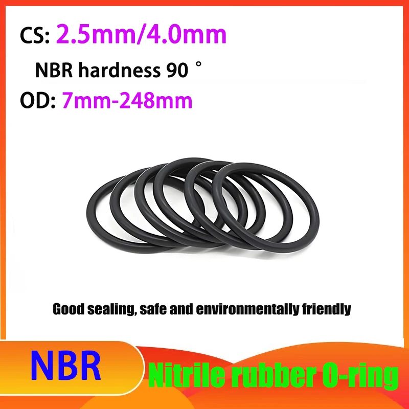 CS 2.5mm/4.0mm Black Nitrile Rubber O-ring NBR Hardness 90 Shore Oil Seal Sealing Ring Outer Diameter 7mm-248mm
CS 2.5mm/4.0mm Black Nitrile Rubber O-ring NBR Hardness 90 Shore Oil Seal Sealing Ring Outer Diameter 7mm-248mm