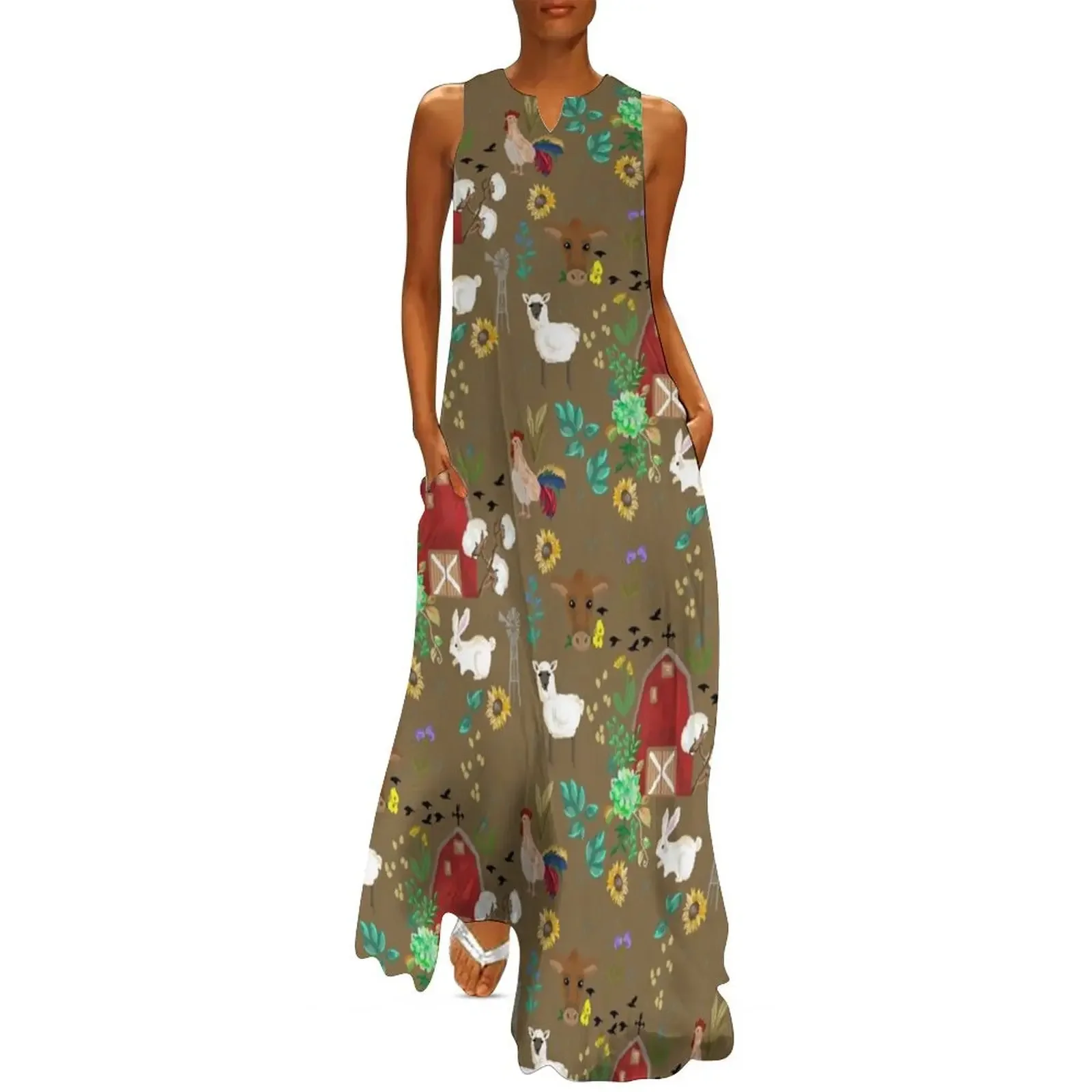 Farm house pattern Long Dress women's evening dresses summer dress korean women Dress
Farm house pattern Long Dress women's evening dresses summer dress korean women Dress