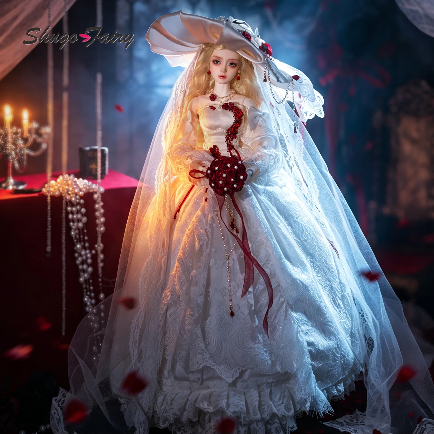 ShugaFairy Ariana BJD Doll 1/4 Fullset Handmade Wedding Themed Style Perfect Gift for Collectors F Articulated Ball Jointed Doll
ShugaFairy Ariana BJD Doll 1/4 Fullset Handmade Wedding Themed Style Perfect Gift for Collectors F Articulated Ball Jointed Doll