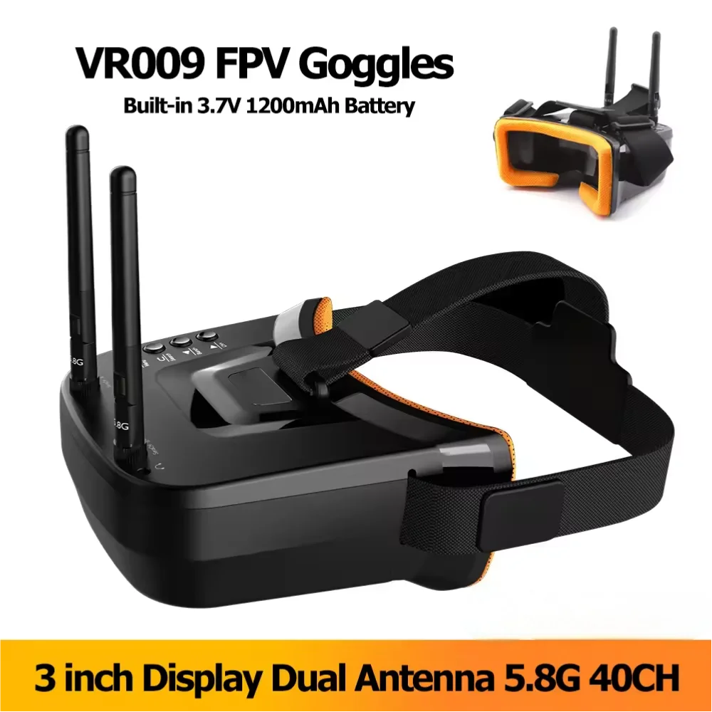 VR009 FPV Goggles 5.8G 40CH 3 inch 480x320 Video Headset HD DVR Diversity Dual Antennas FPV Goggles for FPV Drones Accessories
VR009 FPV Goggles 5.8G 40CH 3 inch 480x320 Video Headset HD DVR Diversity Dual Antennas FPV Goggles for FPV Drones Accessories