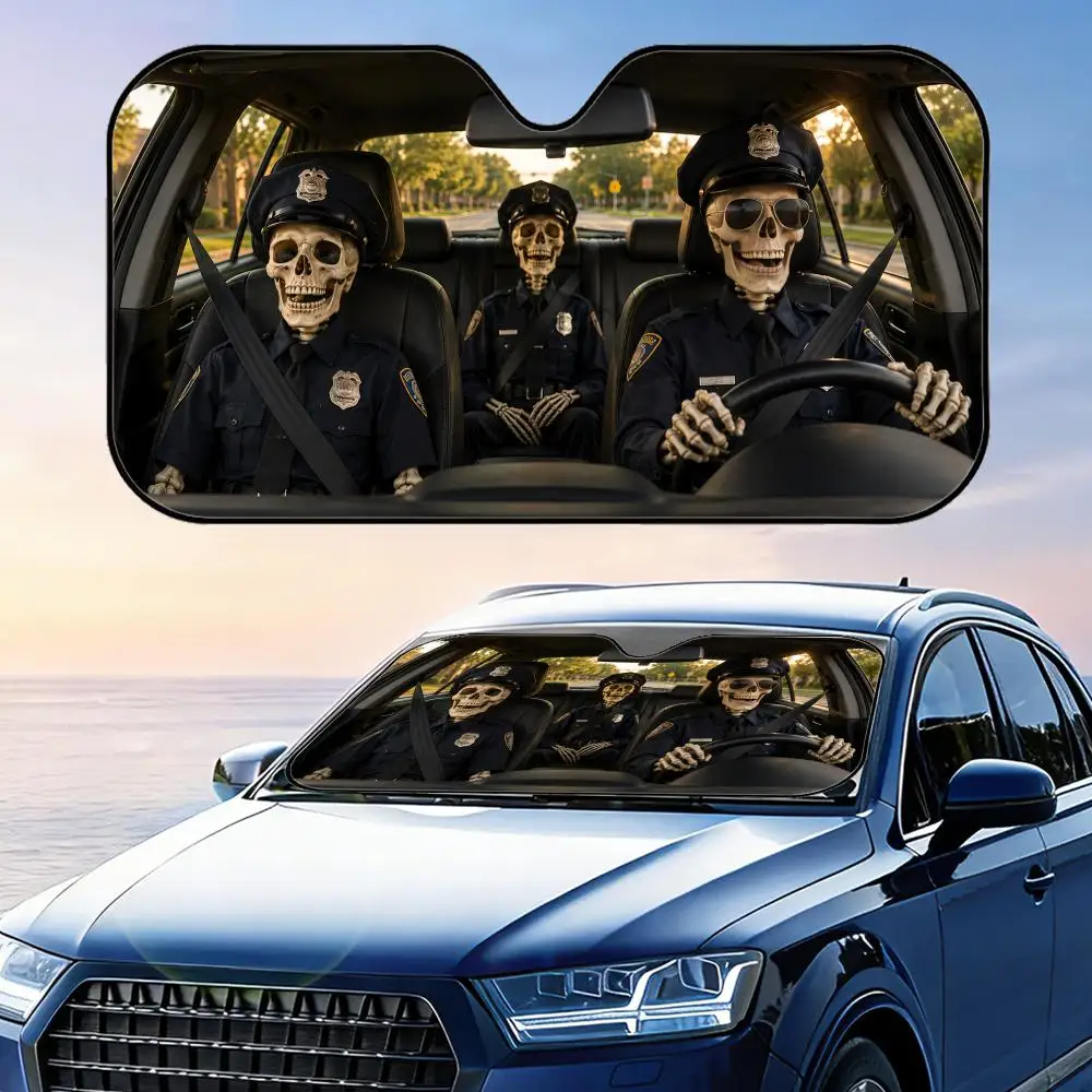 Funny Skeleton in Police Uniform Sun Visor Car Windshield Sunshade UV Protection Reflective Foldable Heat Insulation Cover
Funny Skeleton in Police Uniform Sun Visor Car Windshield Sunshade UV Protection Reflective Foldable Heat Insulation Cover