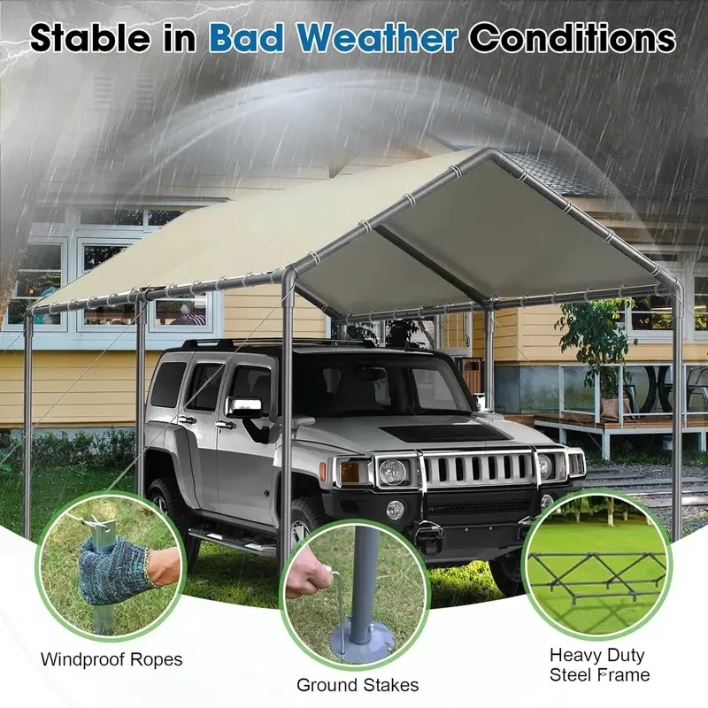10x20ft Heavy Duty All Season Carport Portable Garage Car Shelter Tarp Vehicle Party Beige
10x20ft Heavy Duty All Season Carport Portable Garage Car Shelter Tarp Vehicle Party Beige