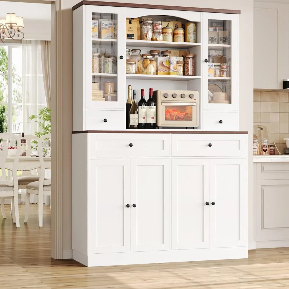 71''Tall Kitchen Pantry Storage Cabinet, 47.2'' Wide Kitchen Hutch with 4 Drawers & 6 Doors & Removable Wine Rack, Farmhou
71''Tall Kitchen Pantry Storage Cabinet, 47.2'' Wide Kitchen Hutch with 4 Drawers & 6 Doors & Removable Wine Rack, Farmhou